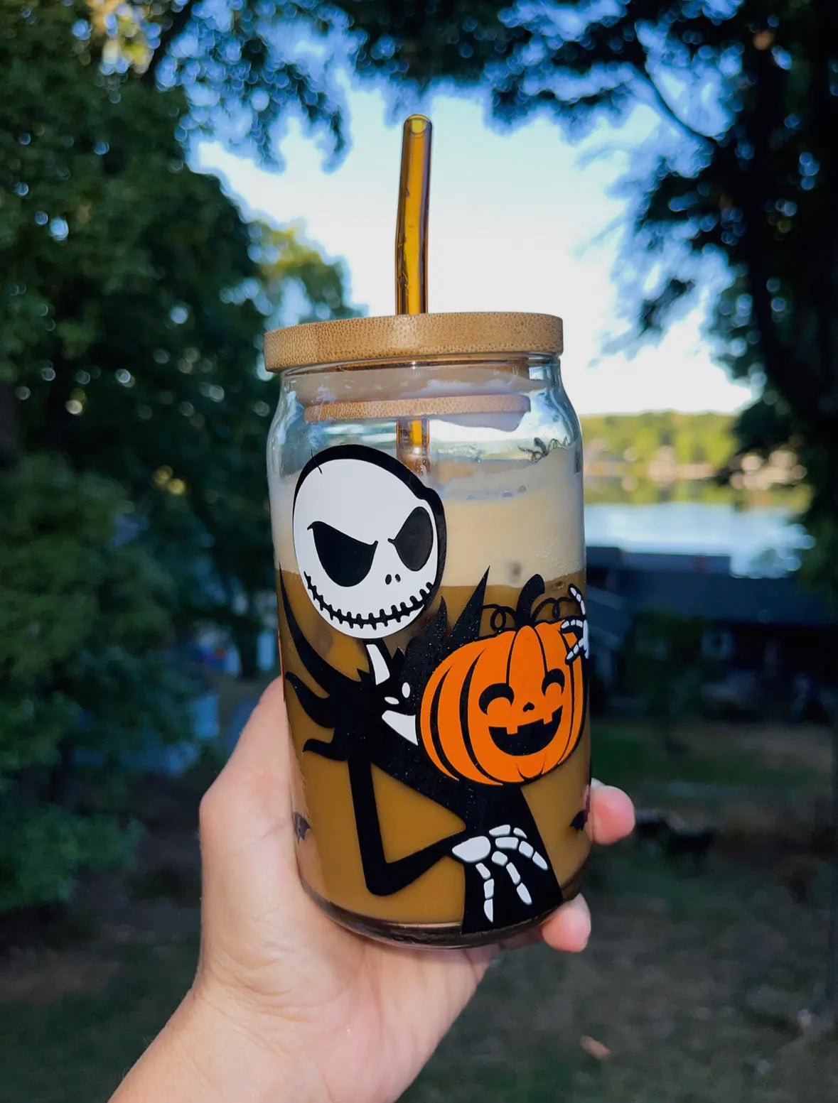 Jack skellington beer glass mug