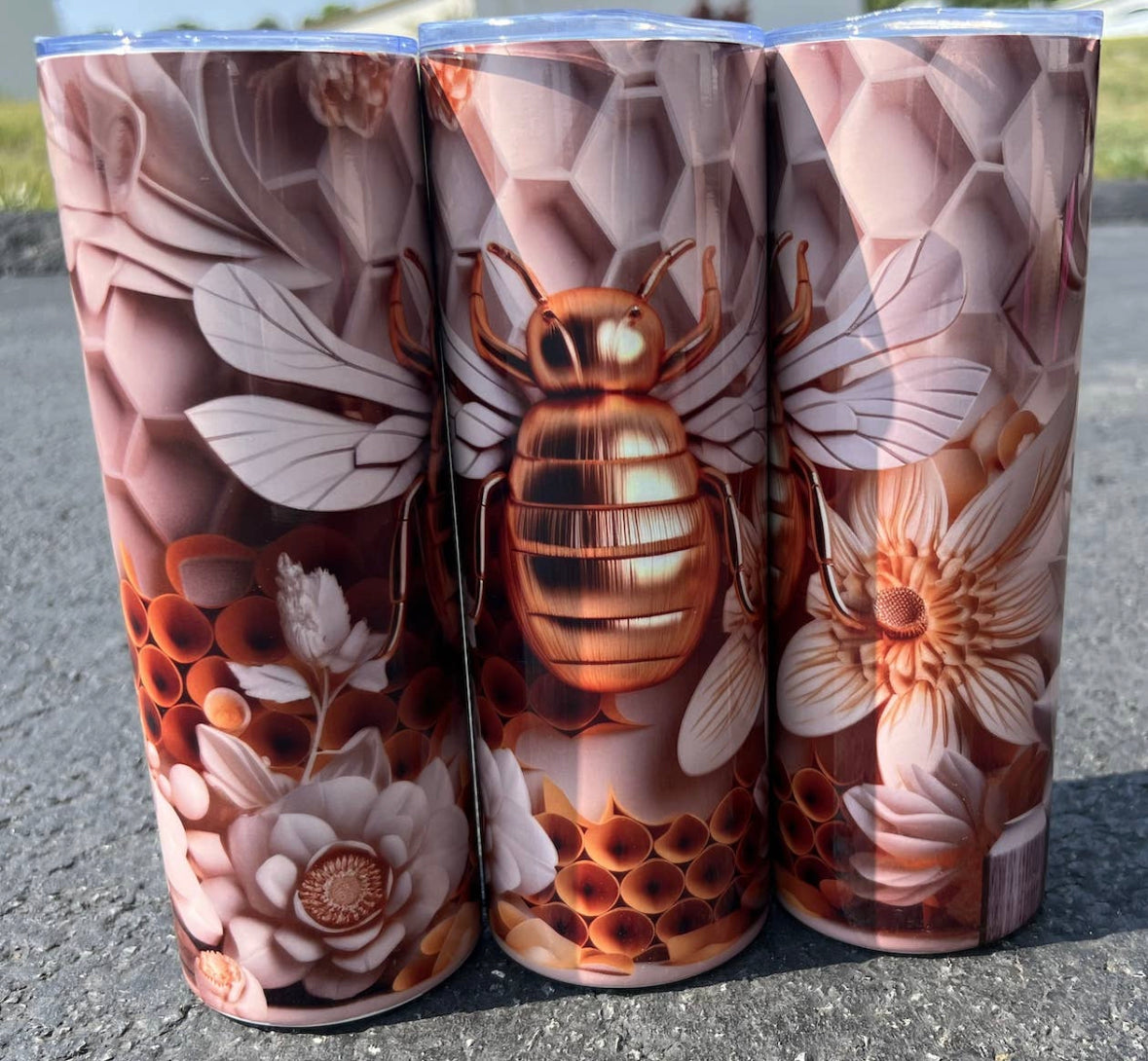 3D honey bee tumbler
