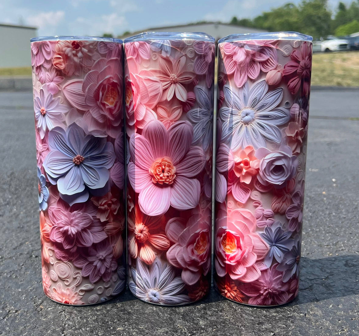 3D flower tumbler