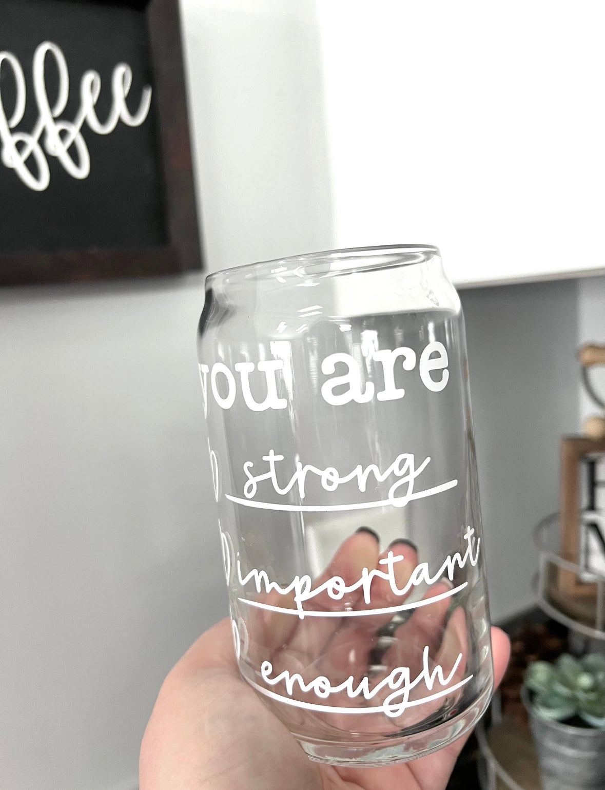 Affirmations glass cup
