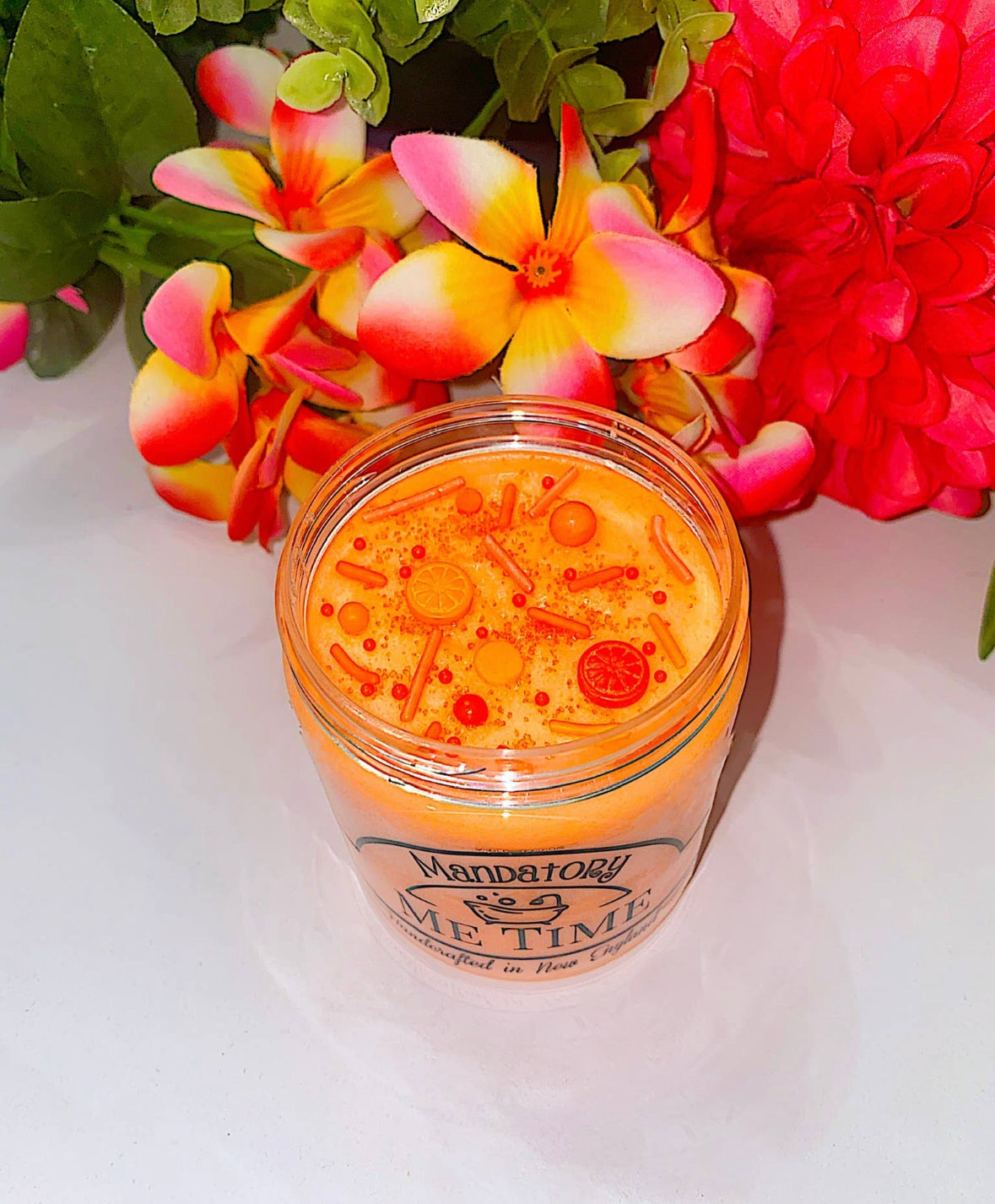 Orange mimosa sugar scrub