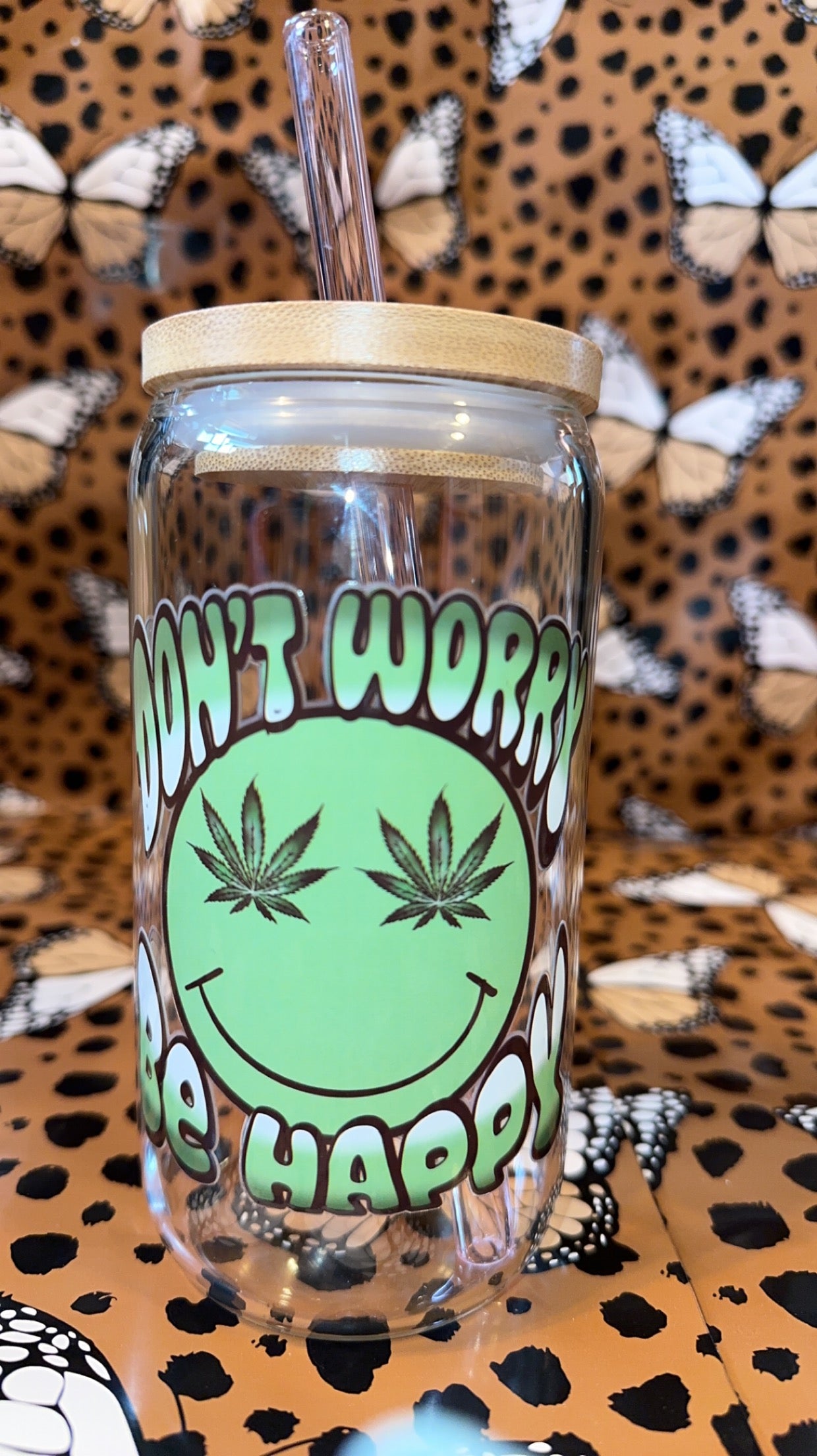 Don’t worry glass mug