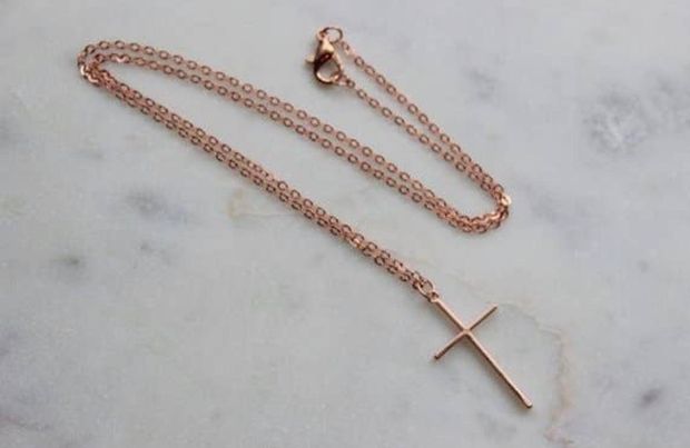 Rose gold cross necklace
