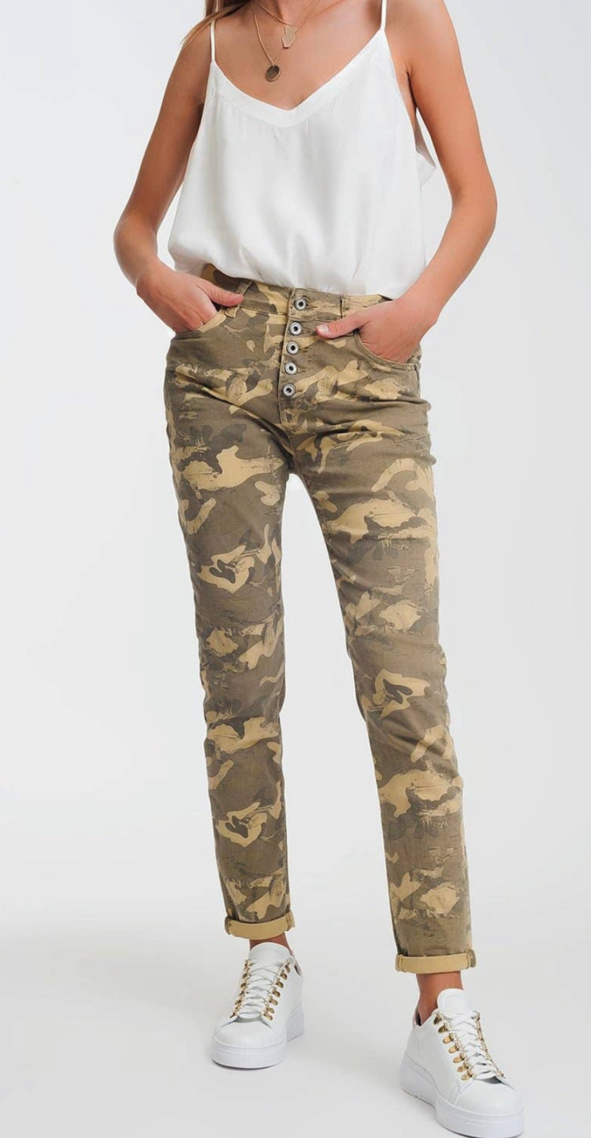 Boyfriend camo print pants