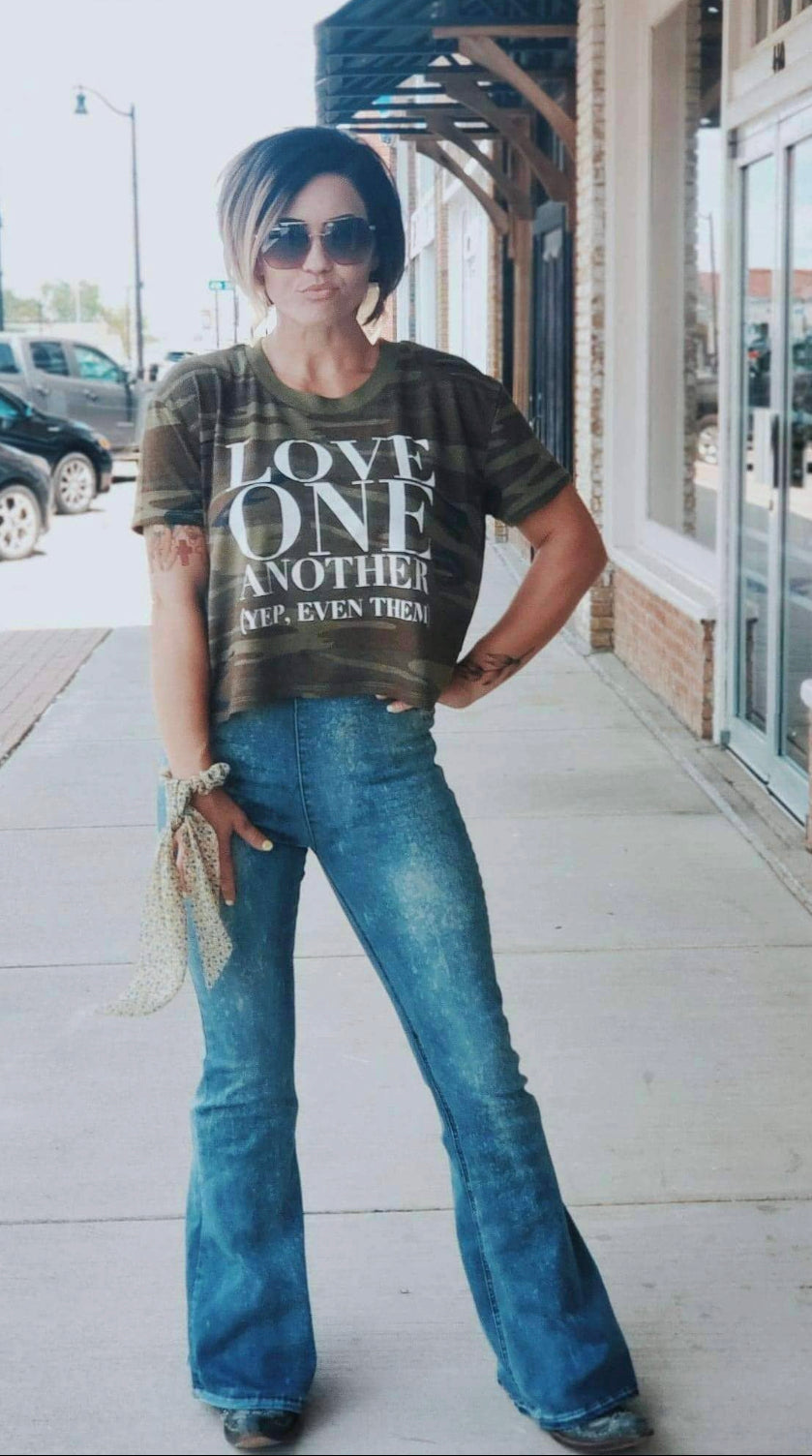 Love one another camo top
