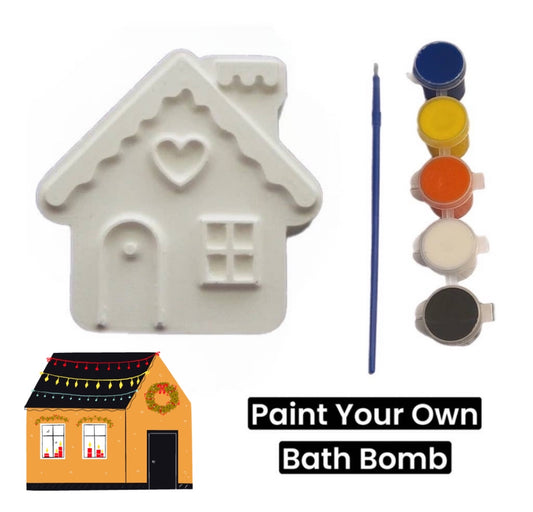 Paint your own gingerbread house bath bomb