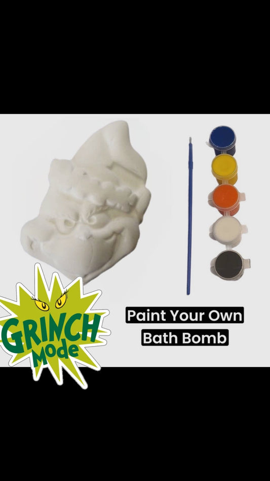 Paint your own grinch bath bomb