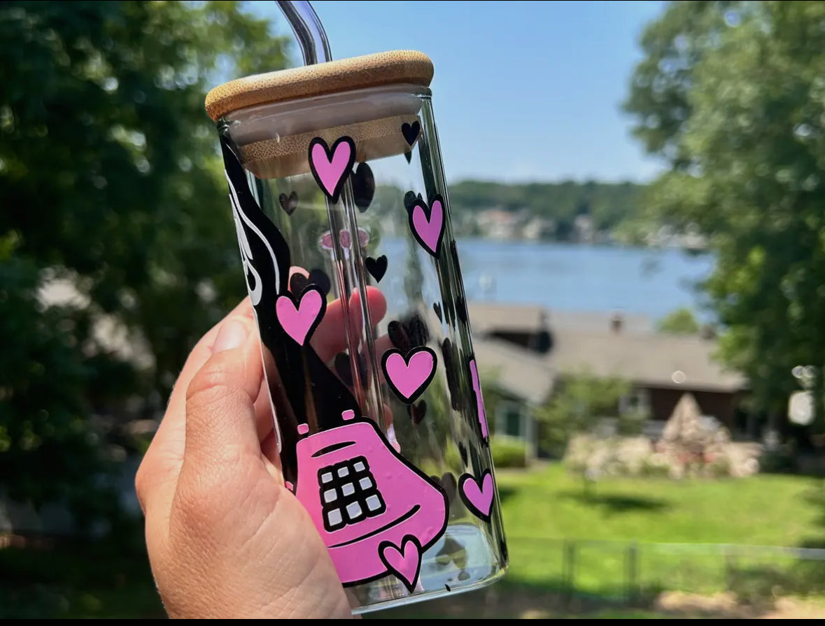 Scream ghost face square glass mug