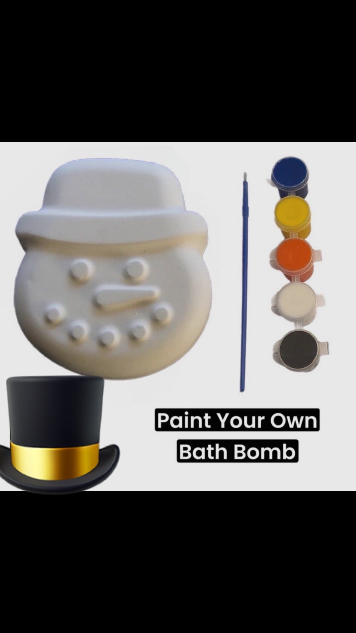 Paint your own snowman bath bomb
