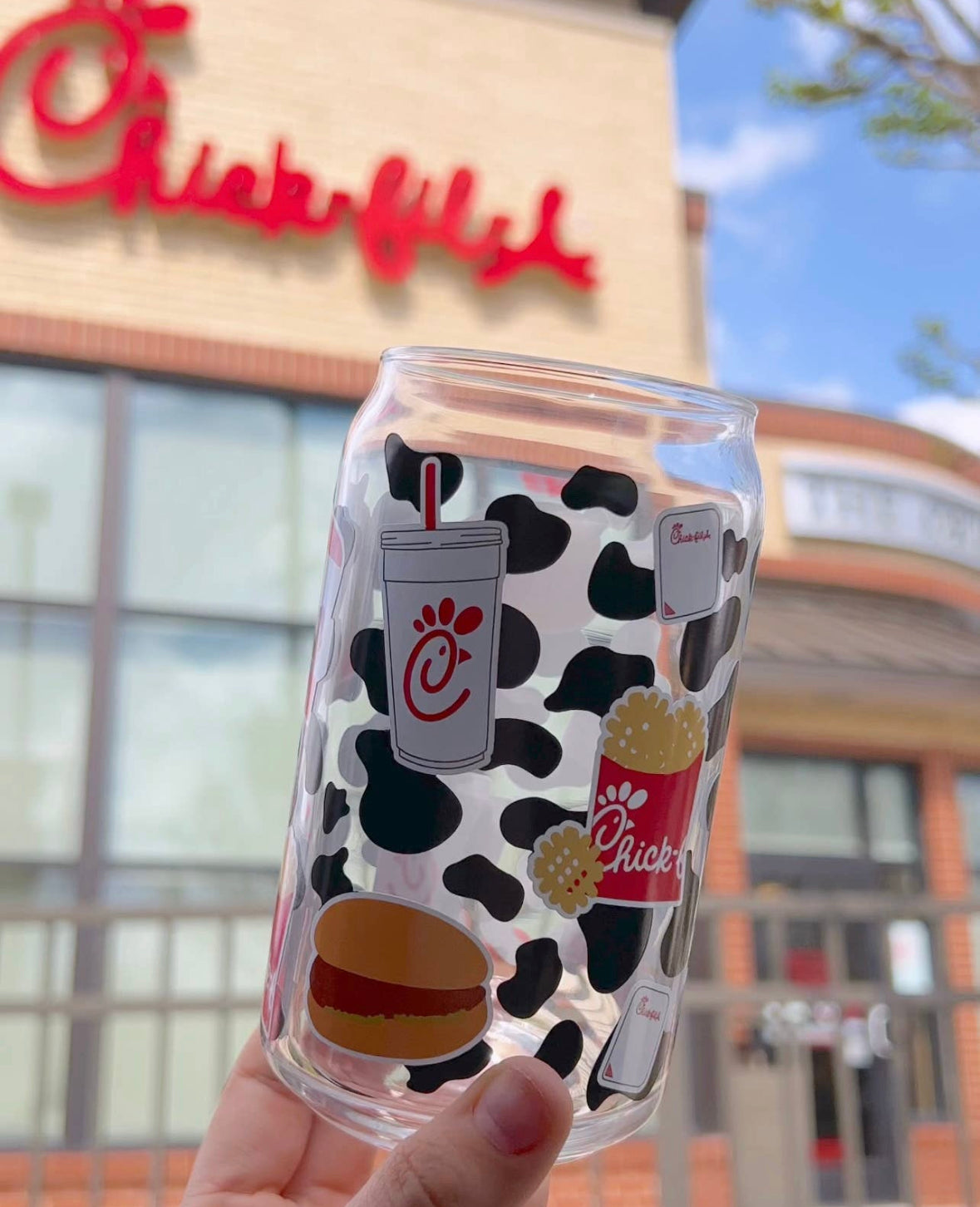 Chick fil A glass cup