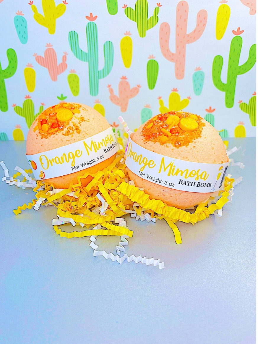 Orange mimosa bath bomb
