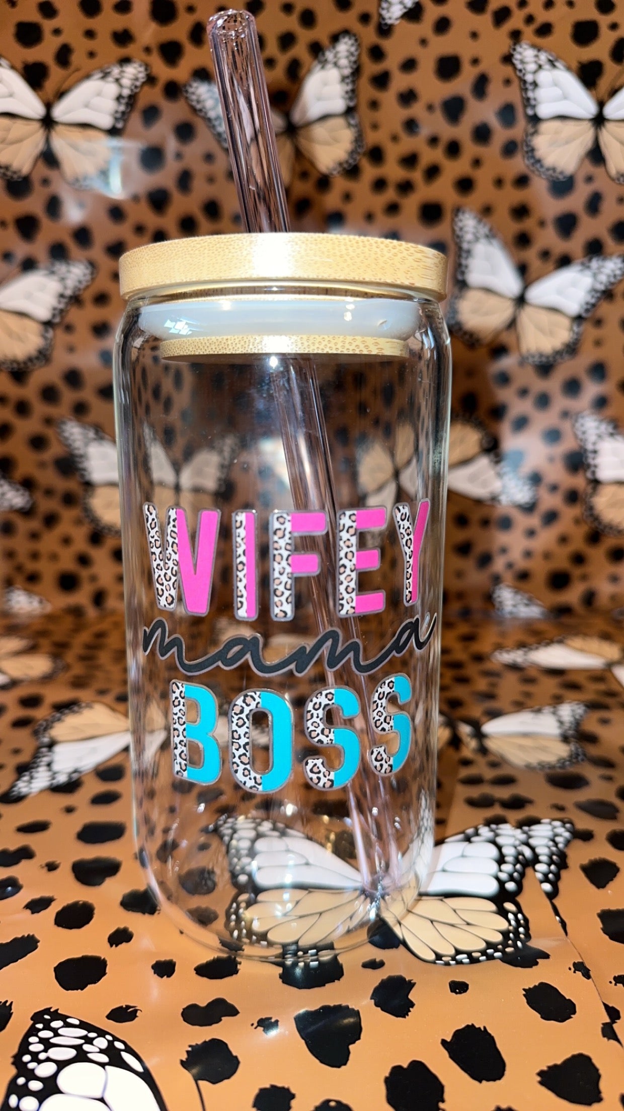 Wifey mama boss glass mug