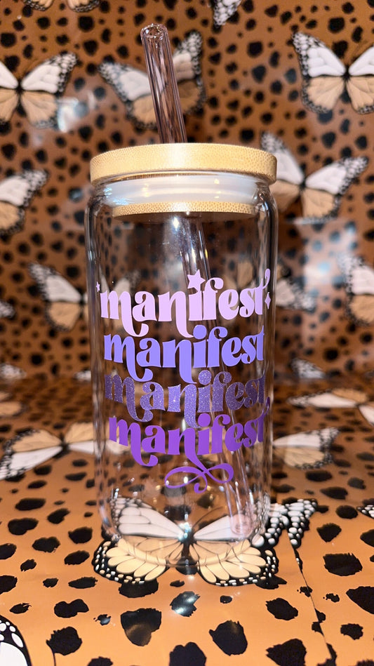 Manifest x4 glass mug