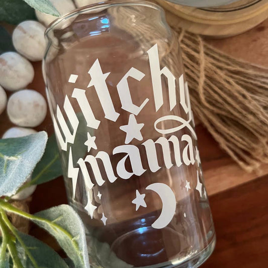 Witchy mama glass cup
