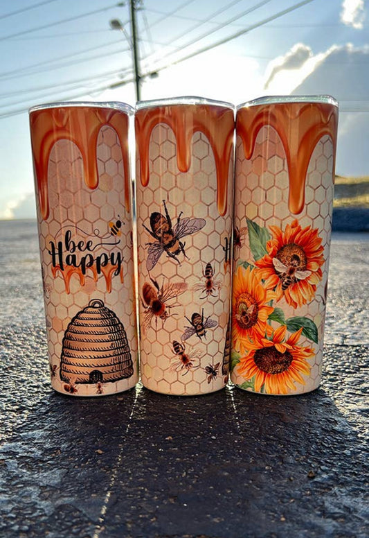 Bee happy tumbler