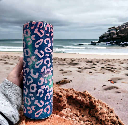 Pink and purple cheetah tumbler