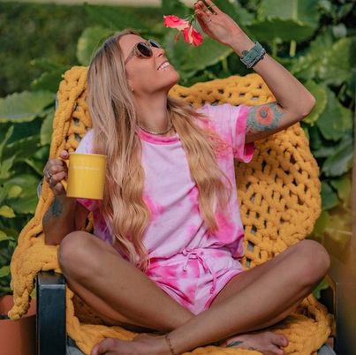 Pink tie dye lounge set