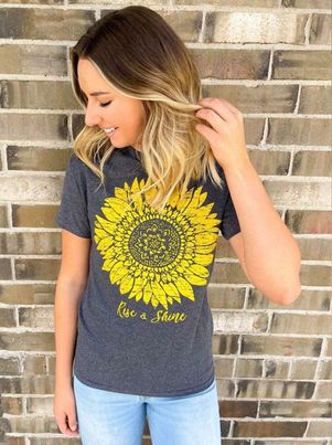 Sunflower rise and shine tee
