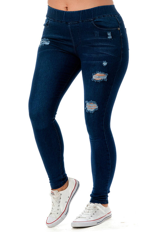 Dark wash skinny jeggings